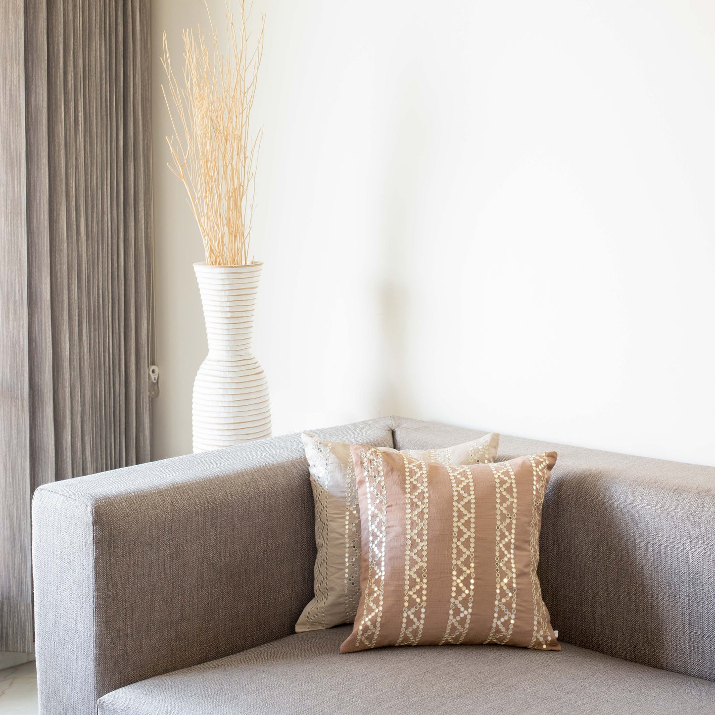 Vertical Zigzag Silk Cushion Cover