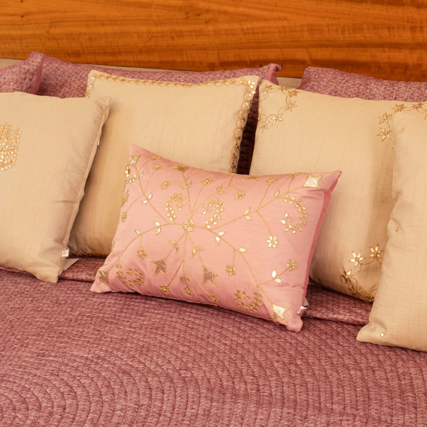 Royal Zardosi Jaal Silk Cushion Cover