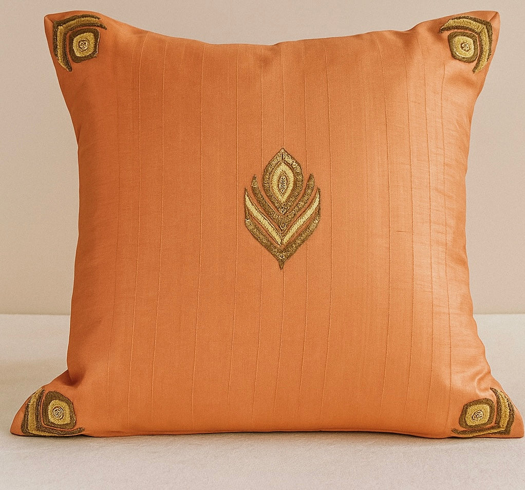 Royal Feather Design Cushion Cover