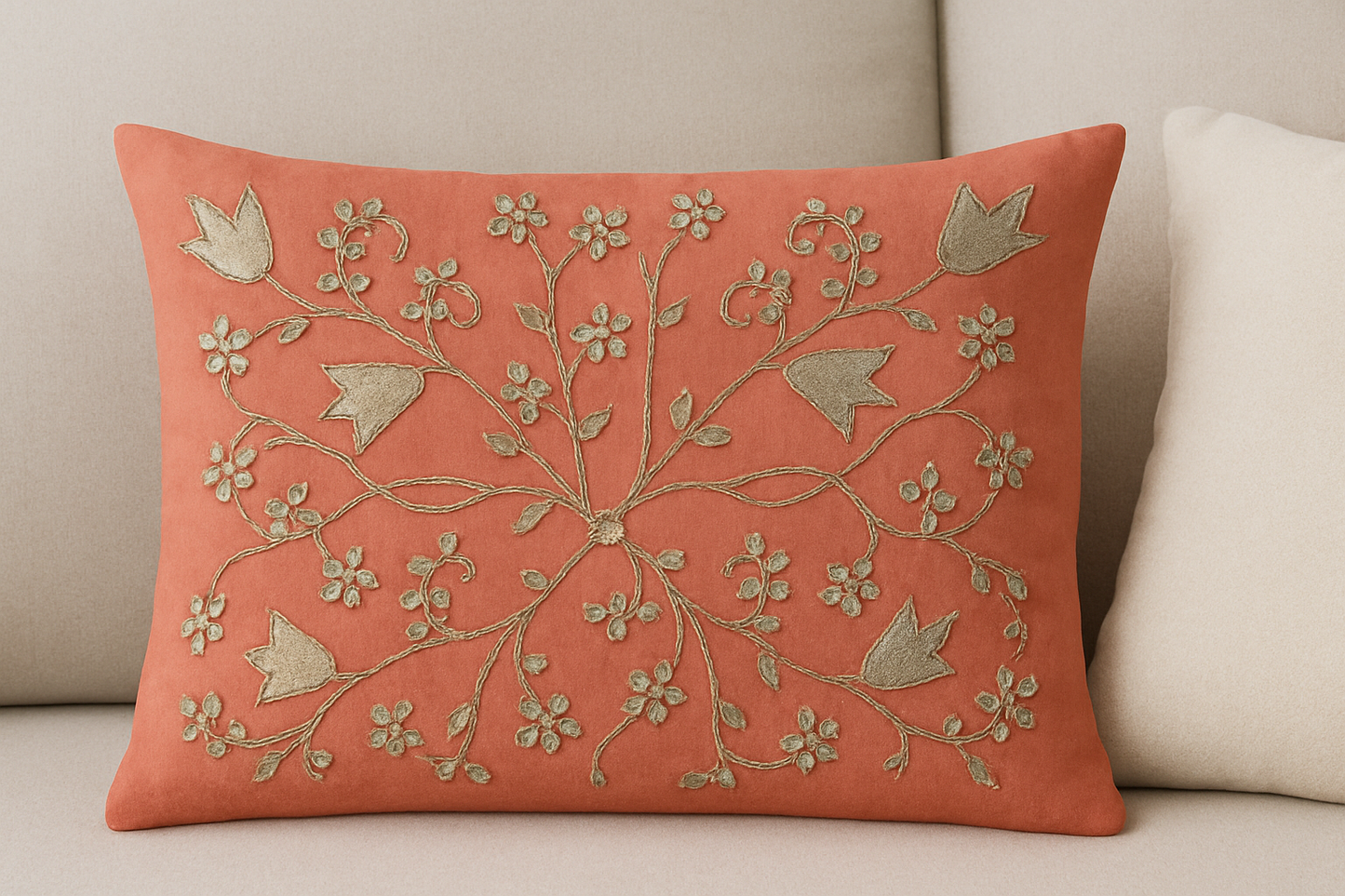 Royal Zardosi Jaal Silk Cushion Cover