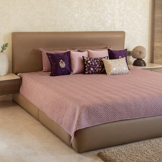 Blush Serenity Quilted Bedspread