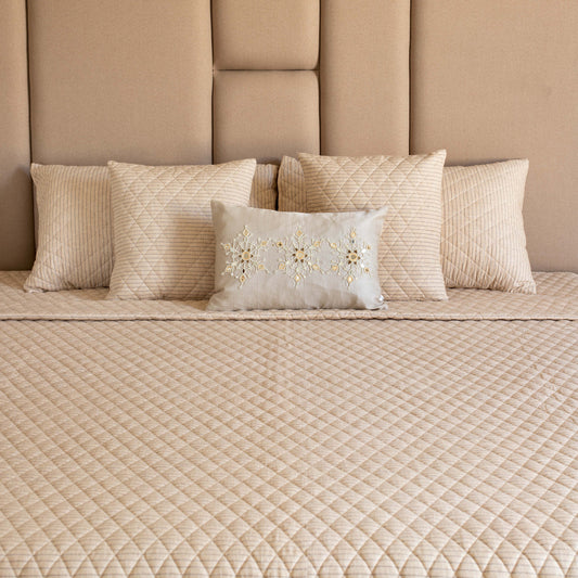 Three Beaded Snowflake Silk Cushion Cover