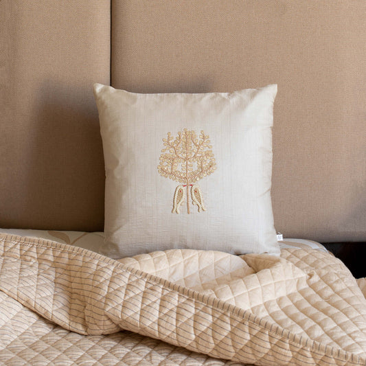 Royal Bird Design Silk Cushion Cover