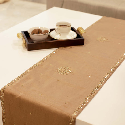 Zardosi Boota Border Silk Runner